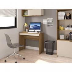 Mesa para Computador 90cm Recta Caemmun marrom claro/branco