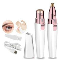 Snnetwork Aparador de Sobrancelhas e Removedor de Pelos Faciais para Mulheres, 2 em 1 USB Recarregável, Indolor, com Luzes LED, Depilador Elétrico