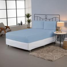 Jogo Lençol Queen 3 Pçs Percal 140 Fios Liso Ponto Palito