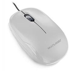 Mouse Com Fio Mid 1200dpi Conexão Usb Cabo de 120cm 3 Botões Textura Fosca Branco - MO294