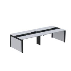 Mesa de Plataforma Dupla para 4 Pessoas Corporativa 160x140/4p Cinza/Preto