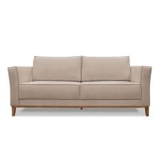Sofá 3 Lugares Base De Madeira Grace 210 Cm Linho S04 - D`rossi Cor Areia
