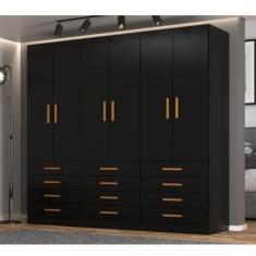 Guarda Roupa Casal 6 Portas 12 Gavetas New Mônaco Evidencia