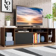 Rack para TV até 65 Polegadas Madesa Cancun - Rustic/Preto, Rustic/Pre