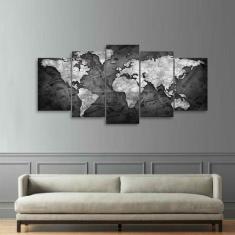 Quadro Mapa Mundi Money decorativo Para Sala Quarto Mosaico - Quadros 