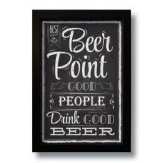 Quadro Decorativo Frase Bebidas Beer Point Vintage  33x43 cm - Art Pri
