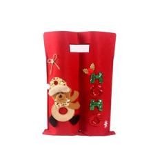 Generic Saco de garrafa de vinho de Natal, decoração de Natal, bebida, contém 2 garrafas, enfeite, bolsa de transporte reutilizável para presente, mesa,