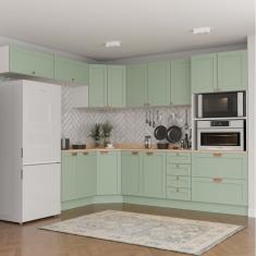 Cozinha Modulada 8 Peças Com Tampo 4 Aéreos 3 Balcões E Torre Quente Arizona Branco/menta