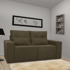 Sofá 2 Lugares Onix 1,80m Para Sala Confortavel Sued Herrero Cor:marrom Claro
