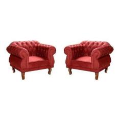 Kit 2 Poltronas Chesterfield Elisabeth Capitonê SALA/RECEPÇÃO/BARBEARI