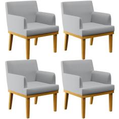 Kit 04 Poltronas Decorativas Para Sala De Estar Base Mel Beatriz W01 L