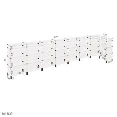 Balcão de Atendimento L Modulado em Vidro 3,50 x 1,10 x 1,00