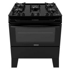 Fogão 5 Bocas Itatiaia Electra Glass Plus Mesa de Vidro, Preto, Bivolt