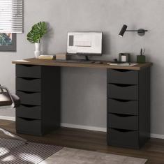 Escrivaninha Mesa Escritório Minimalista com 10 gavetas Due - Artany, 