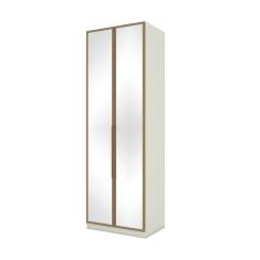 Guarda Roupa Modulado Seletto 2 Portas Bater 3 Gavetas MDF com Espelho Areia Henn