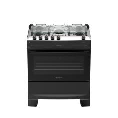 Fogão 5 bocas Atlas Mônaco Top Automático Mesa Inox Preto 