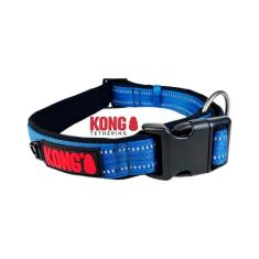 Coleira Kong Nylon Colar Azul Medio Para Cachorro