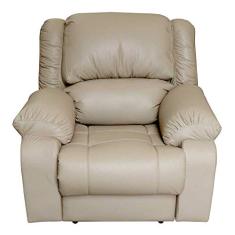 Poltrona do Papai Reclinável Elétrica com Entrada USB Magnum Couro Bege - Gran Belo