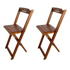 Kit 2 Banquetas Bistrô Dobrável Madeira Hei Imbuia