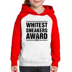 Moletom Infantil Whitest Sneakers Awards - Foca na Moda, Branco, Verme