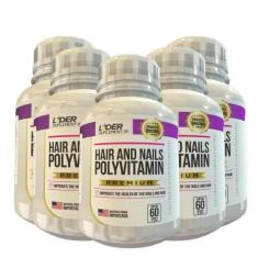 Polivitamínico Cabelos E Unhas 500Mg 60 Cápsulas 5 Potes - Lider Venda