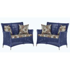 2 Sofás Área Externa Igapó Alumínio Pintura Fendi Corda Náutica Estofa