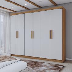 Guarda-Roupa Casal Aurora 6 Portas 2 Gavetas Marrocos/Off White - Panorama Móveis