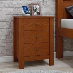 Mesa de Cabeceira 3 Gavetas Maggiore New - Móveis Lopas