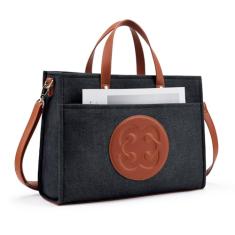 Missnine Bolsa Tote Para Mulheres Moda Bolsa Profissional Bolsas De Trabalho Bolsa De Ombro Jeans Para Compras, Escritório, Viagem