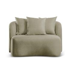 Sofá Curvo Orgânico Orion bouclé Verde 403