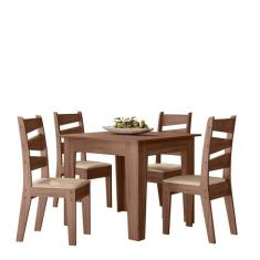 Conjunto Sala de Jantar 4 Cadeiras com Mesa 0,90m Itália Amêndoa - Cel