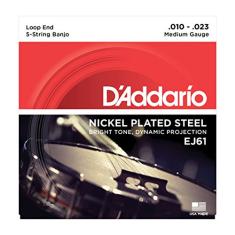 Encordoamento Para Banjo 5 Cordas .010 D'Addario Nickel-Plated Steel EJ61