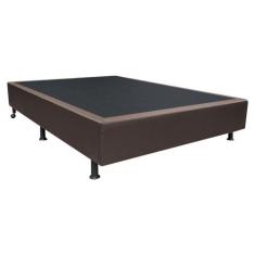 Cama Base Box Casal Sintético Marrom 38x138x188 - RR COLCHOES