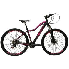 Bicicleta Aro 29 Feminina KSW MWZA 27v K7 Freios a Disco Hidráulicos Kit 3x9 Suspensão Com Trava-Feminino