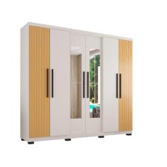 Guarda-roupa Casal com Espelho 6 Portas 4 Gavetas Araplac Braga, Freij