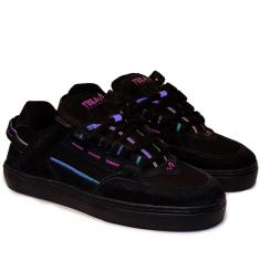 Tênis Tesla Coil Preto Roxo Refletivo