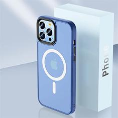 Estojo de carregamento sem fio magnético fosco translúcido para iPhone 14 13 12 11 Pro Plus Max Capa rígida sólida para PC, nv, para iPhone 14 Pro