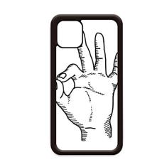 Desenho de linha OK padrão de gesto para iPhone 12 Pro Max capa para Apple Mini Mobile Case Shell