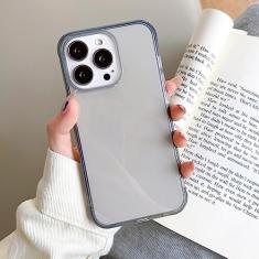 Capa de telefone transparente Candy Color para iPhone 14 13 12 11 Pro Max XR XS X 8 7 Plus SE 3 Mini capa traseira à prova de choque de silicone macio, preta, para iPhone 13