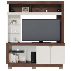 Estante Home Theater Valença Nogueira Real Off White  Colibri