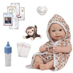 Bebê Reborn Boneco Masculino Fofo Saída de Banho Macaquinho - Cegonha 