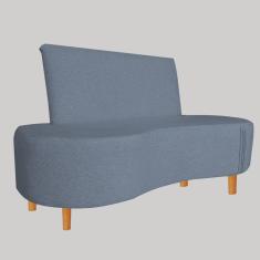 Sofá Curvo 2 Lugares Feijão Forma Orgânica Pes Palito Grafitte