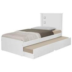 Cama Bibox Solteiro Barcelona Branco com Colchões - CasaH