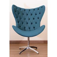 Poltrona Decorativa Egg Pé Giratório de Alumínio Capitonê - Squadra De