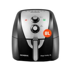 Air Fryer Mondial AFN-80-BI Preta e Inox 8L com Timer, Preto, 110V