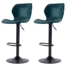 Kit 2 Banquetas Giratórias Bristol Itajaí Fratini 110 Cm (altura) Pu Cor Preta Base Disco Preta