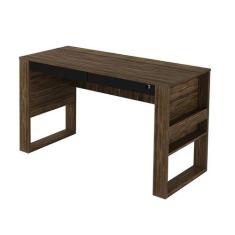Mesa Escrivaninha 2 Gavetas 127x74,5x60cm Nogal/Preto - Tecnomobili