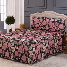 Lençol Luva Box Conjugado Casal Malha Gel Estampado 01 Peça - Raflipe 