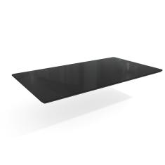 Tampo Mesa Sala de Jantar Madeirado c/ Vidro TA26 Crome/Jantar/Premium Retangular 160x90cm Preto/Preto - Kappesberg