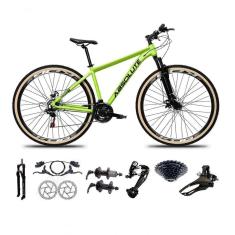 Bicicleta Aro 29 Absolute Nero 5 Freio Hidráulico K7 27v Garfo Com Trava Pneu Com Faixa - Verde Tam.17